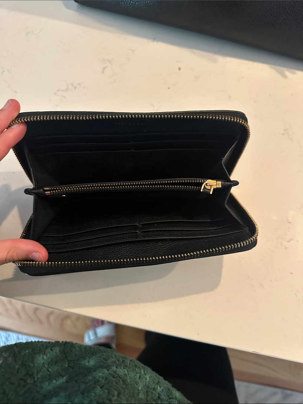 Tory Burch Black Pebbled Leather Tote and Zip Wallet Set - Picture 3 of 5